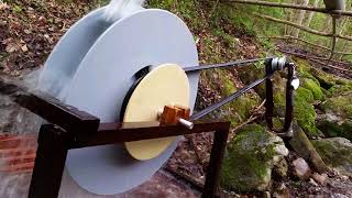 Homemade Water Wheel 2  Producing electricity [upl. by Freyah]