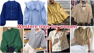 Very stylish western top shirt ideas for women  western tops  women tops 2024 [upl. by Elyr802]