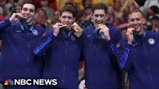 Team USA wins gold on Day 1 of Paris Olympics [upl. by Orvie]