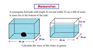 A rectangular fish tank with length 42 cm and width 35 cm is full of water Calculate the mass of [upl. by Werbel904]