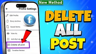 How to Delete ALL POSTS on Facebook 2024 Android amp iOS [upl. by Vally]