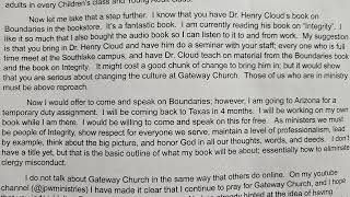 my letter to Gateway Church [upl. by Ayt]