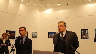 Russias ambassador to Turkey assassinated in Ankara [upl. by Atirec414]