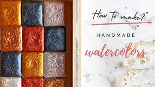 How to make Metallic Watercolors at Home  Start to End Full Process [upl. by Owena]