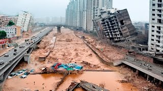 Massive destruction in China and Vietnam Flow of water collapse bridges Super Typhoon Yagi [upl. by Samy750]