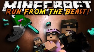 Minecraft MiniGame  RUN FROM THE BEAST [upl. by Aerdnaid]