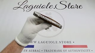 Laguiole Knife with Double Chiseled Plates and Pistachio Wood Handle [upl. by Ecela]