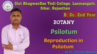 B Sc 2nd Year Botany  Reproduction in Psilotum Dr Jitendra KantiyaShri BhagwanDas Todi College [upl. by Orelee]