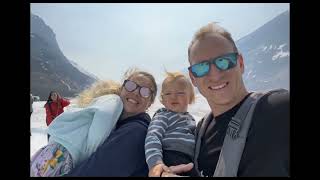 Athabasca Glacier  Icefields Parkway  with 2 kids [upl. by Anialeh]