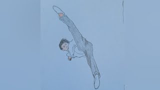 Taekwondo 720 kick pencil art [upl. by Petulia]