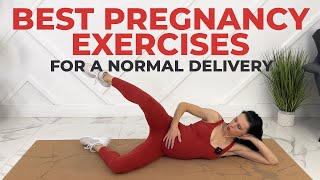 Pregnancy Exercises amp Stretches For Normal Delivery 30Min Pregnancy Workout [upl. by Solitta257]