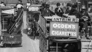 Ride On A Tram Car through Belfast 1901  Britain on Film [upl. by Lezti]