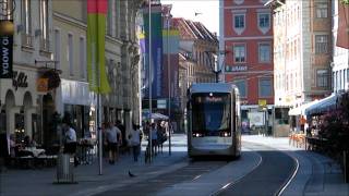 Trams in Graz Austria [upl. by Gorga]