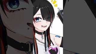 黒髪赤メッシュも似合うかも！？ vtuber イラストshorts [upl. by Lipman]