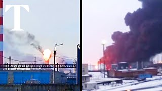 Russian oil refineries attacked in major Ukraine drone strike [upl. by Daphene]