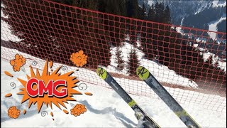 Flaine  GoPro POV skiing fall after nearly crashing on Blue Tourmaline amp Green Malachite March 2022 [upl. by Virgil]