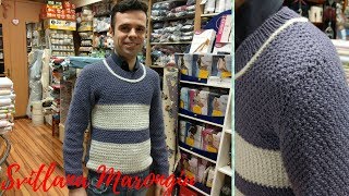 Tutorial Ferri Parte 14  Maglione da uomo ai ferri [upl. by Riatsala519]