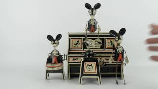 Antique Old World 1931 Marx Merrymakers Tin Windup Toy Dancing Mice [upl. by Anaibaf178]