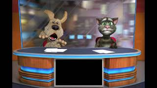 Talking Tom and Ben falling out of their chairs in the news ￼ [upl. by Alimhaj]