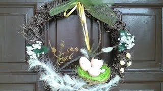 DIY zajączek Wielkanocny  jak zrobić wianek na drzwiwiosenne dekoracje Easter rabbit [upl. by Yrocej]