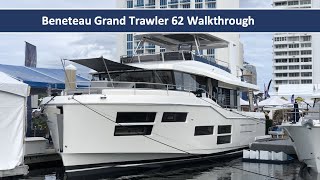 Tour the New Beneteau Grand Trawler 62 in Fort Lauderdale [upl. by Nonohcle]