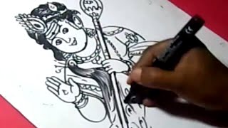 How to Draw LORD KUMARA SWAMY DRAWING [upl. by Hayn]