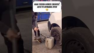 haha trzeba dobrze obejrzeć auto po wymianie opon🤣🤣memes shorts [upl. by Droffilc]