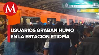 Usuarios del STC Metro reportan humo en la estación Etiopía [upl. by Devad]