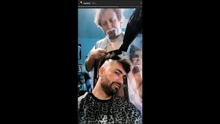 Marteria mit Irokese Haare von Paul Ripke geschnitten Instagramstory [upl. by Lait]