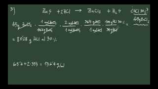 3 Ejercicio 3 estequiometría cálculo de una cantidad de reactivo con una riqueza del 30 [upl. by Arras]