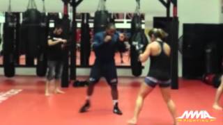 Bethe Correia Training With UFC Champion Daniel Cormier at AKA [upl. by Aneelad3]