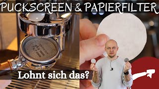 Puckscreen und Papierfilter im Siebträger  lohnt sich das [upl. by Lysander949]