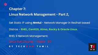 Network Management in RHEL 9 Based OS CentOS Rocky Alma Oracle [upl. by Aniluj]