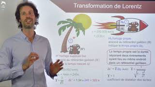 Physique  Terminale S  Relativité du temps Transformation de Lorentz Durée propre et mesurée [upl. by Eden747]