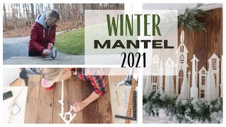 Christmas Mantel 2021  Winter Mantel idea  Christmas Decorations  DIY Christmas Decor [upl. by Llennej]