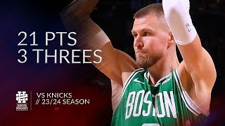 Kristaps Porzingis 21 pts 3 threes vs Knicks 2324 season [upl. by Edya]