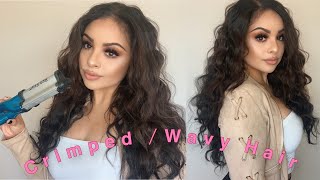 How to get CrimpedWavy Hair Tutorial Using Bed head Deep Waver [upl. by Norahs98]