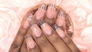 Acrylic Nails Tutorial  Clear Acrylic Nails using Nail Tips  How to  For Beginners [upl. by Azriel]