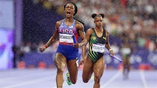 ShaCarri Richardson rallies US 4x100 relay to Olympic gold [upl. by Maryanne]