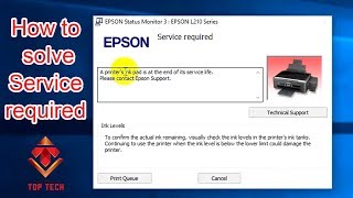 Epson Ink pad is at the end of its service life error problem solutionL110 L210 L300 L350 L355 [upl. by Adamik]