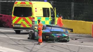 24 Hours of Spa 2021 Horrific CRASH involving Jack Aitken Franck Perera Davide Rigon amp Kevin Estre [upl. by Eesdnyl]