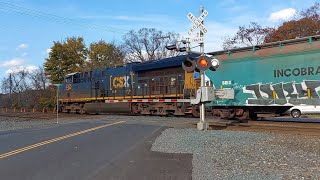 Lone CSX locomotive pulls LONG Mainfest through Voorheesville [upl. by Eiliak]