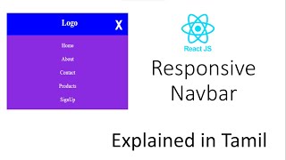 Responsive Navbar in React JS 2023  React Router Dom  Explained in Tamil [upl. by Ellehcirt]