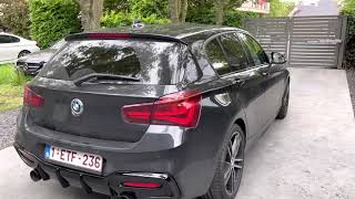 ICON CUSTOM EXHAUST  BMW F20 118i  RIEGER DIFFUSER  STRAIGHT PIPE  B38  TO M140i LOOK [upl. by Leirua]