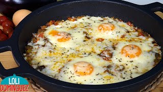 SARTÉN DE BERENJENAS Y HUEVOS RECETA SALUDABLE FÁCIL RÁPIDA Y DELICIOSA  Loli Domínguez [upl. by Kerad]