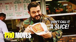 Adam Richman Eats Four Iconic New York Pizza Styles  Pro Moves [upl. by Narhem650]