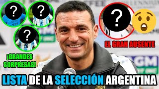 ¡LISTA de la SELECCIÓN ARGENTINA para la COPA AMÉRICA  3 GRANDES SORPRESAS y un AUSENTE INCREÍBLE [upl. by Clausen]