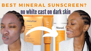 I Found the BEST MINERAL SUNSCREENS for DARK SKIN  Minimal NO WHITE CAST ♡ April Basi [upl. by Ynahteb376]