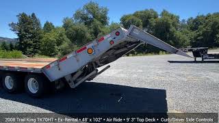 2008 Trail King TK70HT Equipment Trailer For Sale With Hydraulic Tail and Top Ramp  U11578 [upl. by Ruthanne975]