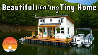 Couples builds dreamy off grid Floating Tiny House  amazing views [upl. by Samanthia]